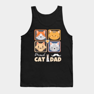 Proud Cat Dad Cat Valentine Tank Top